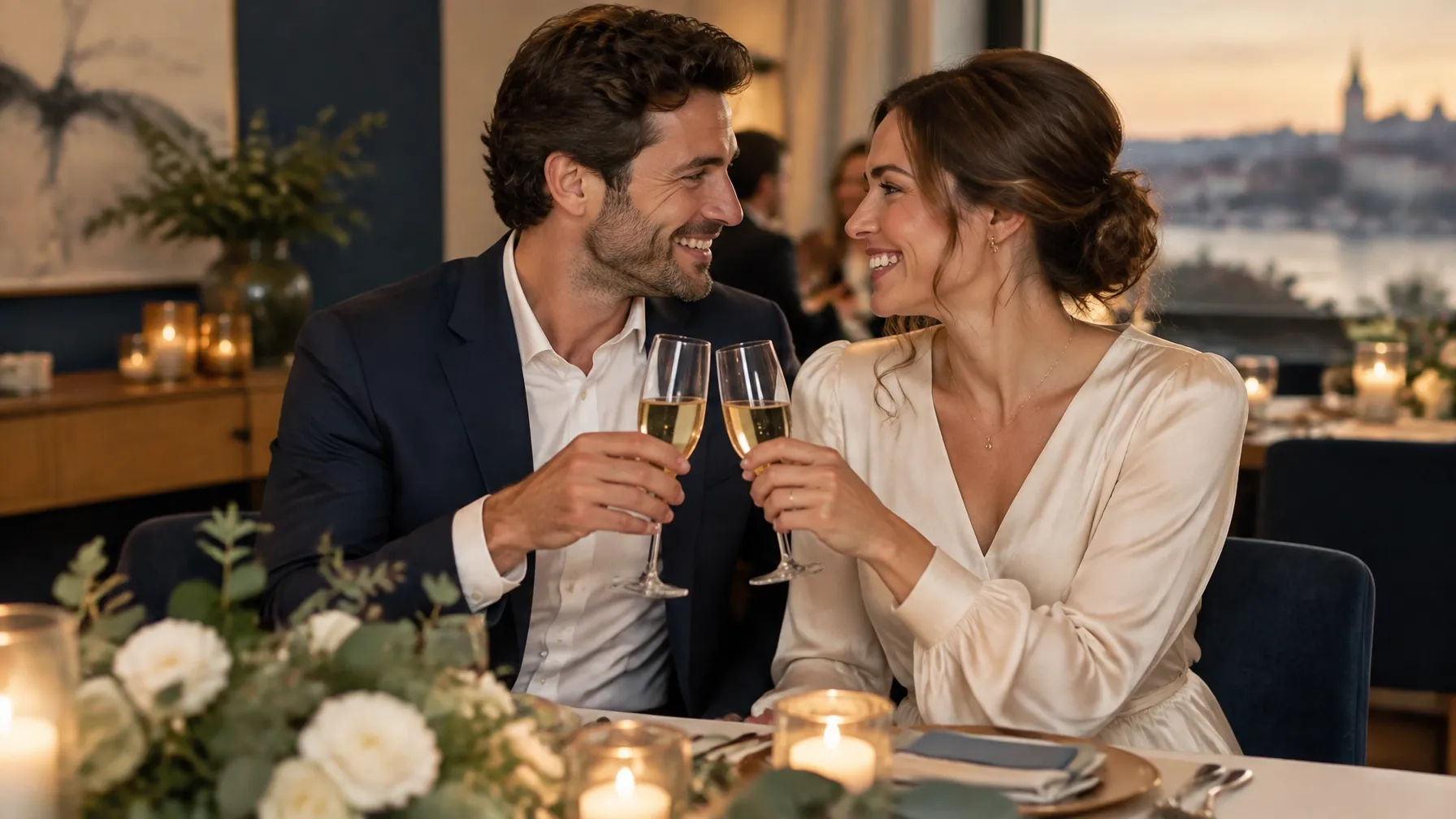 Couple célébrant une étape importante de sa vie